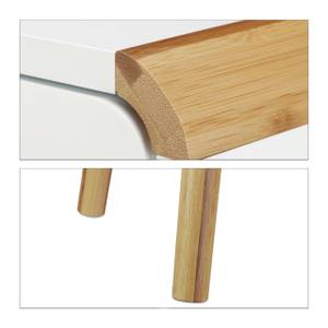 Nachttisch mit 2 Schubladen Braun - Weiß - Bambus - Holzwerkstoff - 40 x 55 x 40 cm