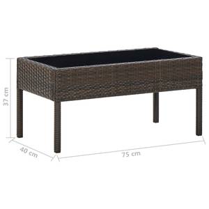 Table de jardin Marron - Métal - Polyrotin - 75 x 37 x 75 cm