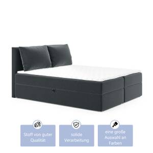 Boxspringbett Doppelbett Pinet Grau - Breite: 140 cm