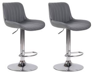 Tabouret de bar Lentini Lot de 2 Gris - Argenté