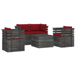 Gartensitzgruppe K093(5-tlg) Rot - Massivholz - 72 x 65 x 70 cm