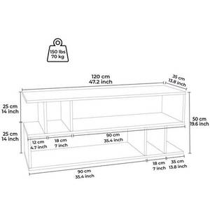 TV-Schrank Piramide weiß Weiß - Holzwerkstoff - 120 x 50 x 36 cm