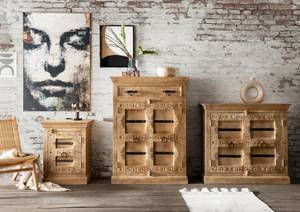 DAIPUR Highboard Gustaf Braun - Massivholz - Holzart/Dekor - 90 x 120 x 45 cm