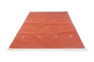 Kelim Modern - 200x140cm Orange - Naturfaser - 140 x 1 x 200 cm