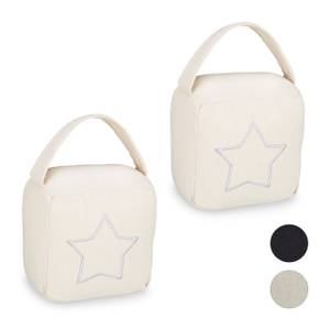 Lot de 2 butoirs sac étoile Blanc crème - Blanc