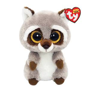 Beanie buht klein TY Oakie The Raccoon Rot - Kunstfell - 7 x 15 x 7 cm