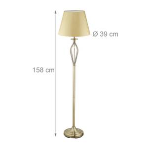 Schirmlampe Antik Gold - Metall - Textil - 39 x 158 x 39 cm