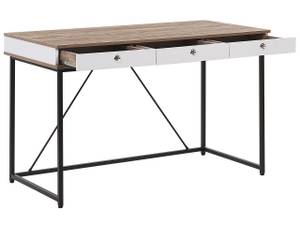 Schreibtisch HINTON Schwarz - Braun - Weiß - Holzwerkstoff - 120 x 76 x 60 cm