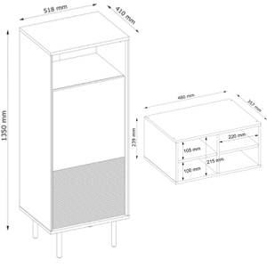 Regale LOFTY Kreuzeinlage Schwarz - Eiche Dekor