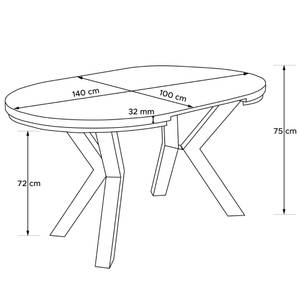 Esstisch ROSTEL Eiche Hell - Breite: 140 cm