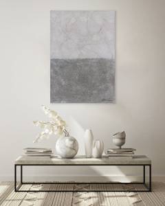 Acrylbild handgemalt Gloomy Skyline Grau - Massivholz - Textil - 70 x 100 x 4 cm