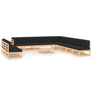 Garten-Lounge-Set Schwarz - Holz