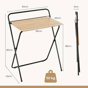 Klapptisch VH33546ZMDE Braun - Holzwerkstoff - 43 x 80 x 64 cm