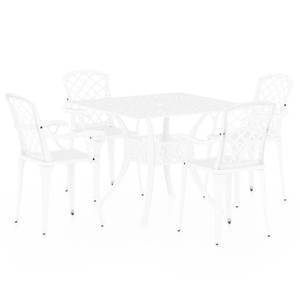 Bistroset (5-teilig) 3011685-2 Weiß - Metall - 90 x 73 x 90 cm