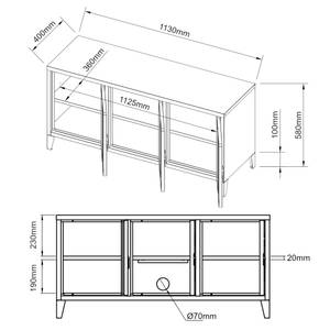 Sideboard Kotka mit 3 Türen Schwarz