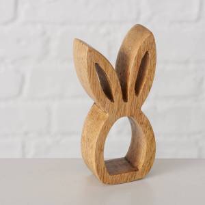 Serviettenring Osterhase HOPS Mangoholz Braun - Massivholz - 10 x 11 x 7 cm