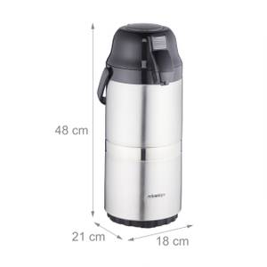 Kaffee Pumpkanne 3 Liter Schwarz - Grau - Silber - Glas - Metall - Kunststoff - 18 x 43 x 21 cm