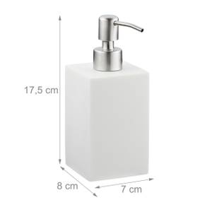 Porte-savon liquide pompe en inox carré Argenté - Blanc