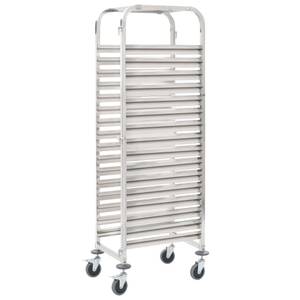 Tablettwagen Silber - Metall - 55 x 163 x 38 cm