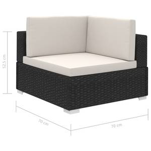 Gartenmöbel Set Schwarz - Polyrattan - 74 x 6 x 74 cm