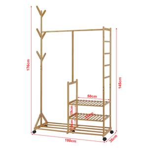 Portemanteau Ikaalinen Beige - Bambou - 100 x 176 x 38 cm