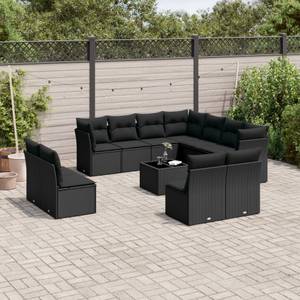 Gartensitzgruppe K3035(12-tlg) Schwarz - Massivholz - 69 x 62 x 55 cm