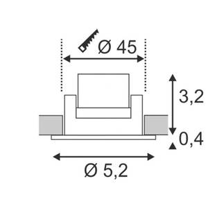 Einbaustrahler New Tria Mini Schwarz - 3 x 3 cm