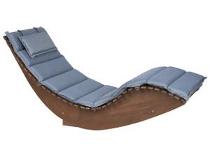 Chaise longue BRESCIA Bleu - Chêne foncé