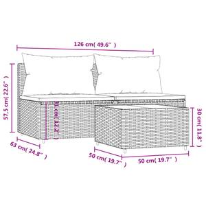 Garten-Lounge-Set 3029630-3 (3-teilig) Grau