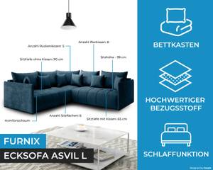 Ecksofa Asvil L Monolith 77 Kobaltblau