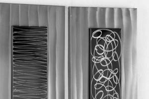 Wanddeko Metall Träger der Weisheit Schwarz - Silber - Weiß - Metall - 111 x 87 x 3 cm