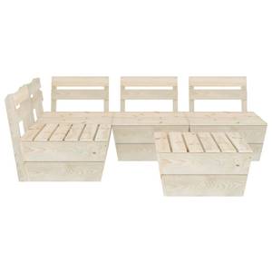 Garten-Lounge-Set Beige - Massivholz - Holzart/Dekor - 60 x 65 x 60 cm