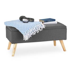 Banc rembourré avec espace de rangement Anthracite - Marron clair