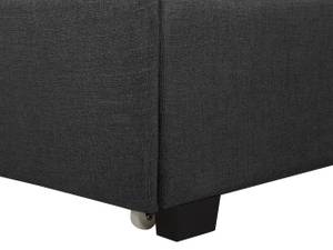 Lit double ROCHELLE Noir - Gris foncé - Gris - 193 x 109 x 213 cm