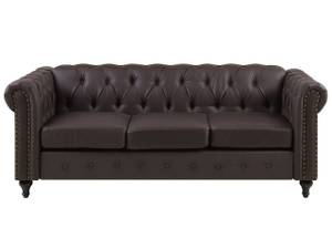 3-Sitzer Sofa CHESTERFIELD Braun - Dunkelbraun - 208 x 78 x 88 cm