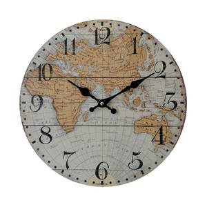 Horloge murale Cosmos Gris - Bois manufacturé - 4 x 34 x 34 cm