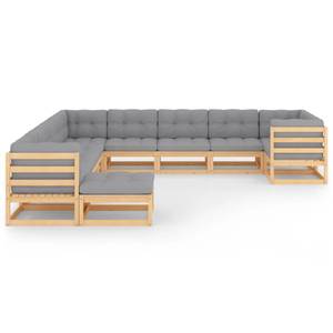 Garten-Lounge-Set (11-teilig) 3009730-2 Grau - Holz