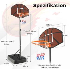 Basketballständer EB59093DE Schwarz - Metall - 47 x 240 x 67 cm