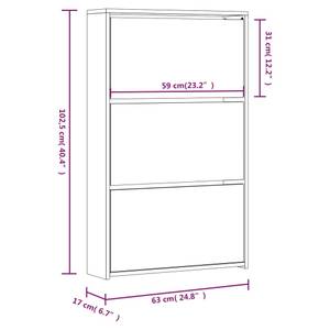 Schuhschrank 292521-2 Sonoma Trüffel Dekor - Höhe: 103 cm