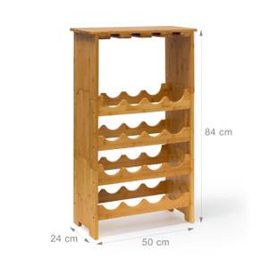 Casier à bouteilles de vin Étagère à vin Marron - Bambou - 50 x 84 x 24 cm