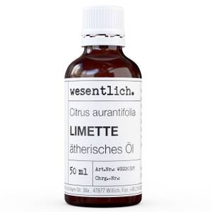 Limette  50ml - ätherisches Öl Glas - 4 x 8 x 4 cm