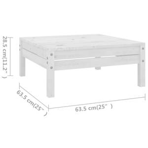 Garten-Lounge-Set Weiß - Massivholz - Holzart/Dekor - 64 x 29 x 64 cm