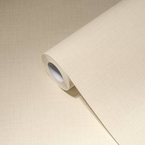 Uni-Tapete Strukturiert Matt Cremeweiß Weiß - Kunststoff - Textil - 53 x 1005 x 1 cm