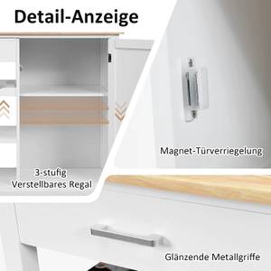 Mobile Kücheninsel Küchenwagen Weiß - Holzwerkstoff - 48 x 90 x 100 cm