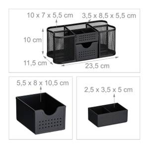 Organiseur de bureau aspect maille Noir