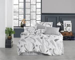 Set LEAF Grau Grau - Textil - 140 x 1 x 200 cm