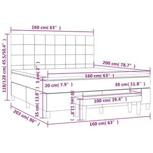 Bettgestell-K-17496 Grau - Holzwerkstoff - 160 x 118 x 203 cm