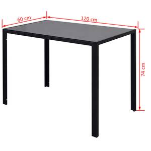 Esszimmergarnitur Schwarz - Tiefe: 120 cm