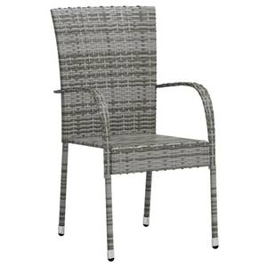 Garten-Essgruppe (3-teilig) 3013183 Grau - Kunststoff - Polyrattan - 45 x 45 x 45 cm