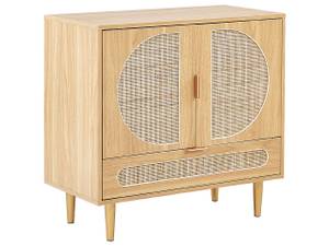 Sideboard POTOSI Braun - Gold - Rattan - 80 x 77 x 40 cm